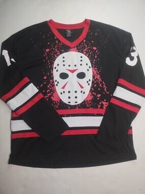 Friday The 13th Jason Voorhees Hockey Jersey Large Logo Size XL